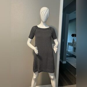 J.CREW Scoop Neck Knit Shift Dress Black & White size S